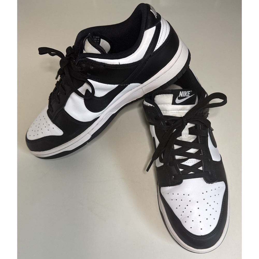 Size 10- Nike Dunk Low Black White - Picture 6 of 7